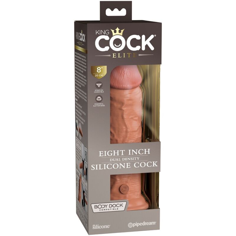 KING COCK - ELITE REALISTIC SILICONE DILDO 20.3 CM CARAMEL - Amore24