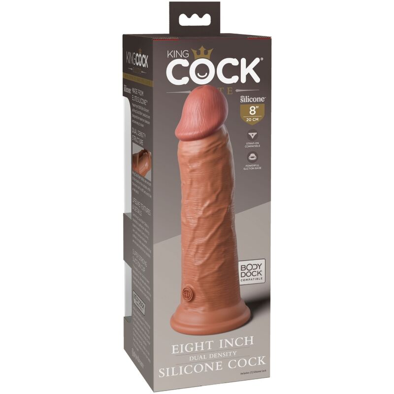 KING COCK - ELITE REALISTIC SILICONE DILDO 20.3 CM CARAMEL - Amore24