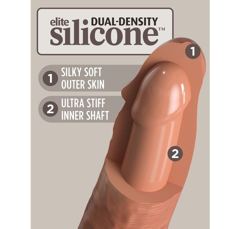 KING COCK - ELITE REALISTIC SILICONE DILDO 20.3 CM CARAMEL - Amore24