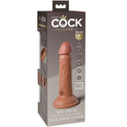 KING COCK - ELITE REALISTIC DILDO VIBRATING & SILICONE 15.2 CM CARAMEL - Amore24