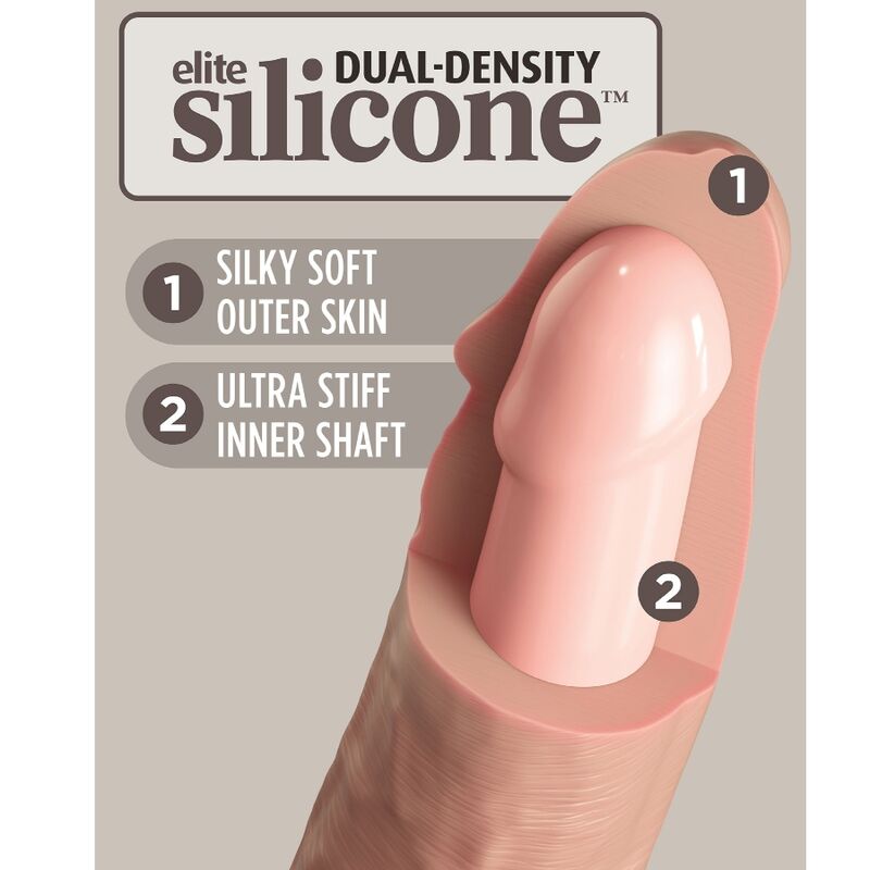 KING COCK - ELITE REALISTIC DILDO VIBRATOR & SILICONE REMOTE CONTROL 17.8 CM - Amore24