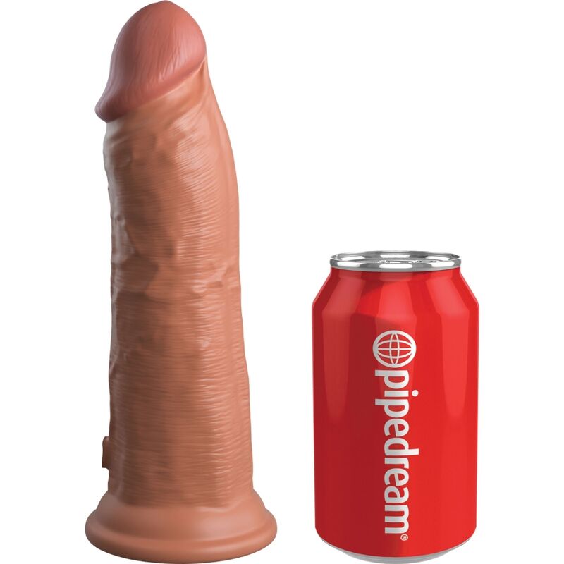 KING COCK - ELITE REALISTIC DILDO VIBRATING & SILICONE 20.3 CM CARAMEL - Amore24