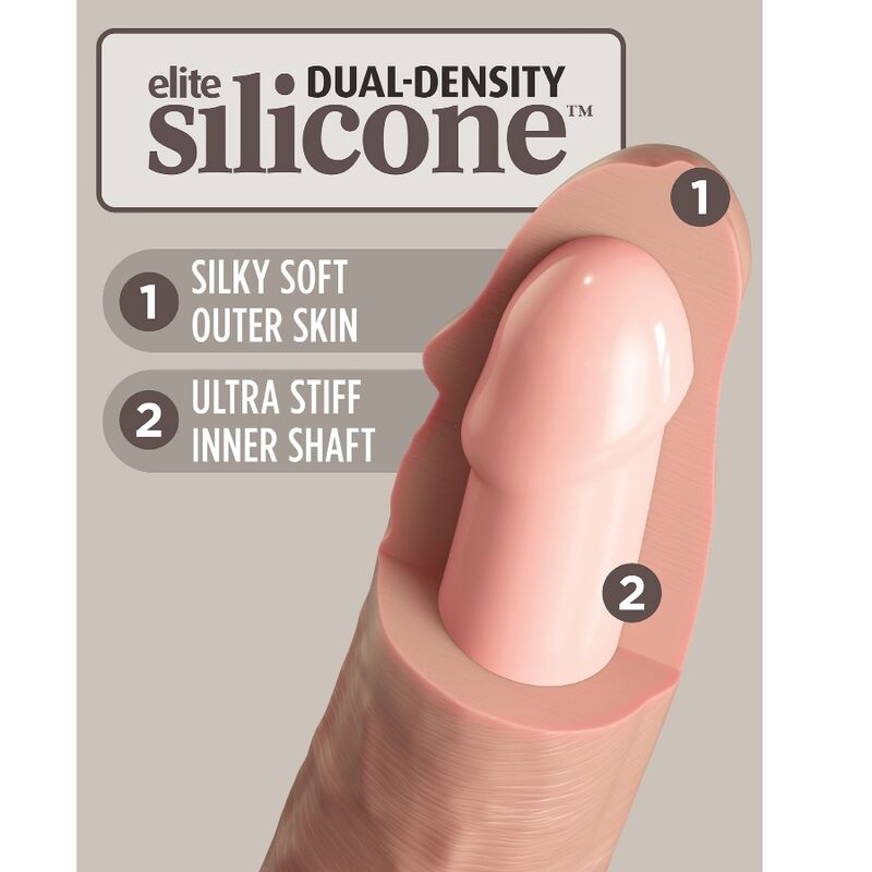 KING COCK - ELITE REALISTIC DILDO VIBRATOR & SILICONE REMOTE CONTROL 23 CM - Amore24