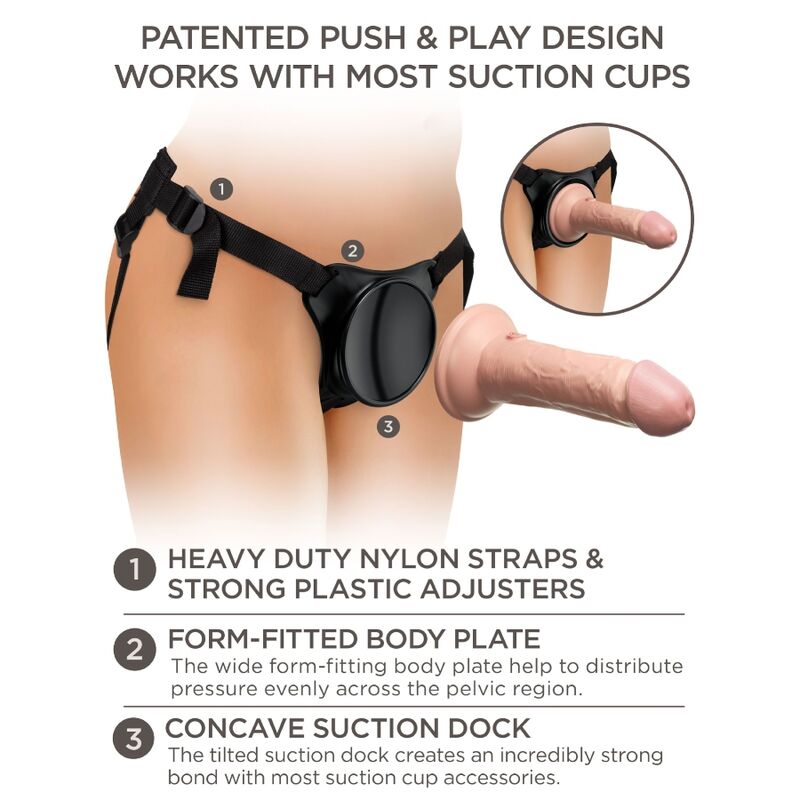 KING COCK - ELITE ADJUSTABLE HARNESS WITH DILDO 15.2 CM FOR BEGINNERS - Amore24
