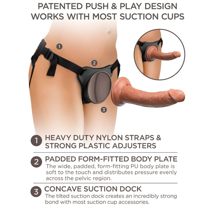 KING COCK - ELITE COMFY ADJUSTABLE HARNESS WITH DILDO 17.8 CM - Amore24
