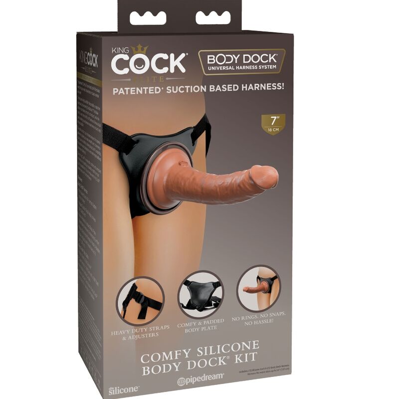 KING COCK - ELITE COMFY ADJUSTABLE HARNESS WITH DILDO 17.8 CM - Amore24