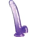 KING COCK - CLEAR DILDO WITH TESTICLES 20.3 CM PURPLE - Amore24