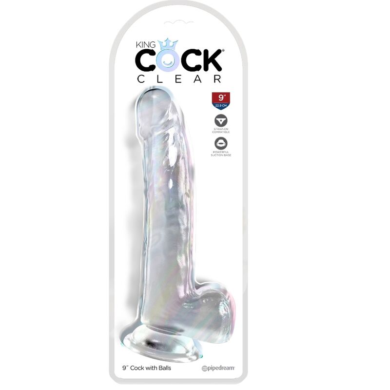 KING COCK - CLEAR DILDO WITH TESTICLES 20.3 CM TRANSPARENT - Amore24