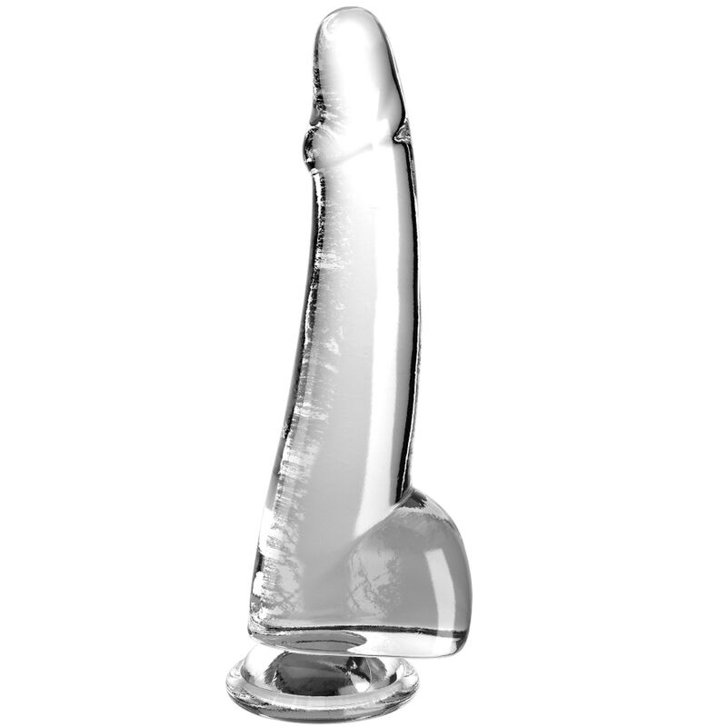KING COCK - CLEAR DILDO WITH TESTICLES 19 CM TRANSPARENT - Amore24
