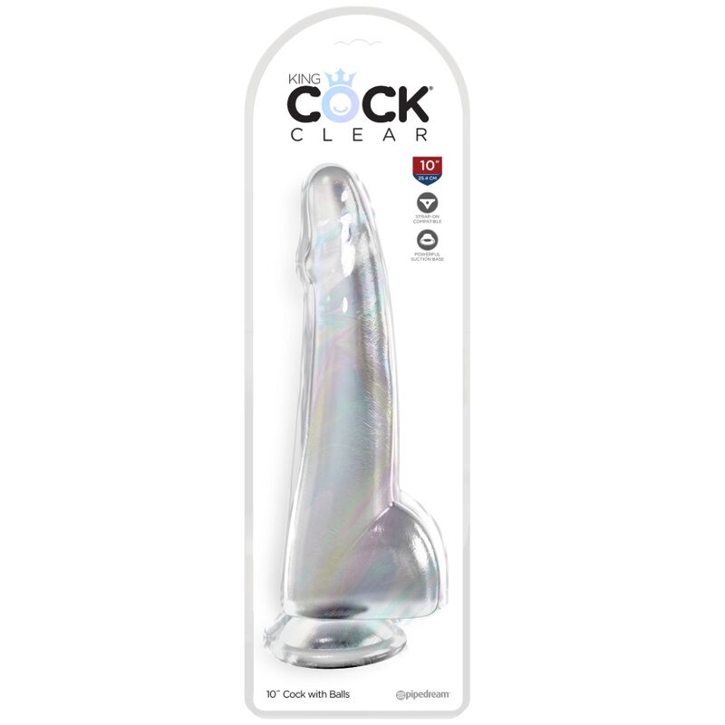 KING COCK - CLEAR DILDO WITH TESTICLES 19 CM TRANSPARENT - Amore24