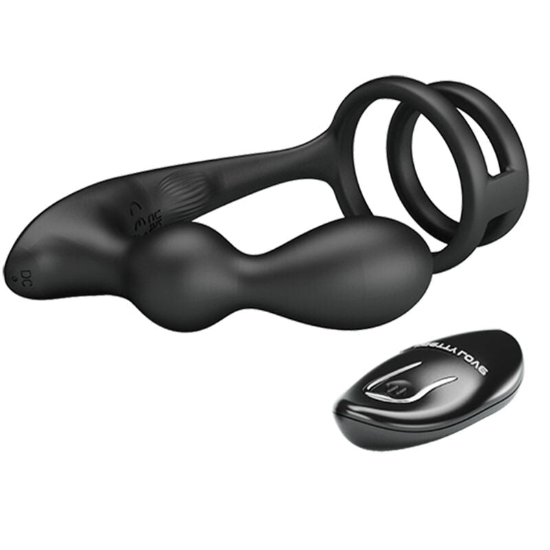 PRETTY LOVE - MARSHALL PENIS RING WITH VIBRATORY ANAL PLUG WITH REMOTE CONTROL - Amore24