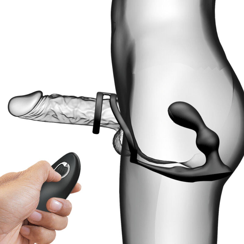 PRETTY LOVE - MARSHALL PENIS RING WITH VIBRATORY ANAL PLUG WITH REMOTE CONTROL - Amore24