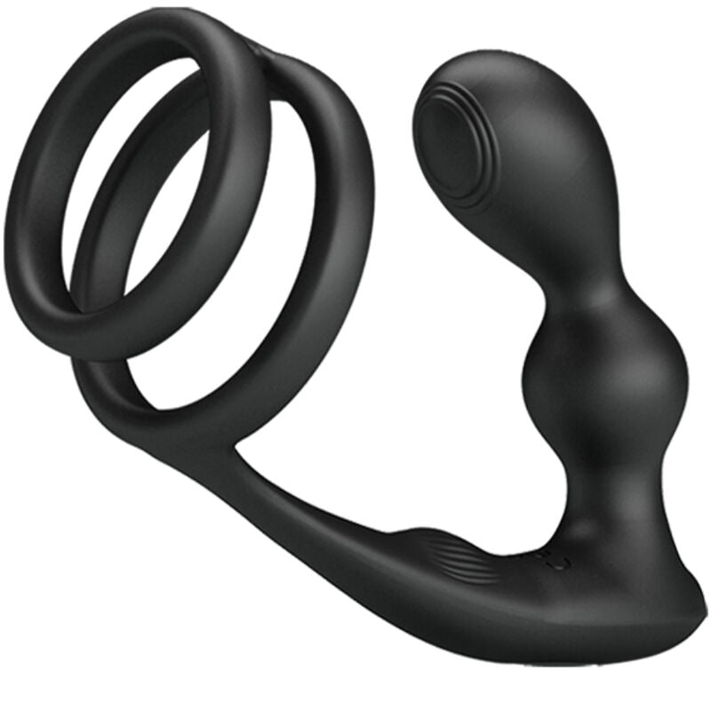 PRETTY LOVE - MARSHALL PENIS RING WITH VIBRATORY ANAL PLUG WITH REMOTE CONTROL - Amore24