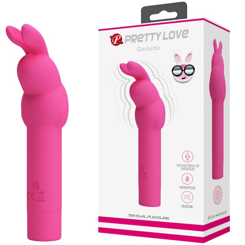 PRETTY LOVE - GERARDO FUSCHIA RABBIT SILICONE VIBRATOR - Amore24