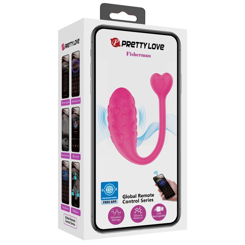PRETTY LOVE - APP CONTROLLED PINK FISHER VIBRATING EGG - Amore24
