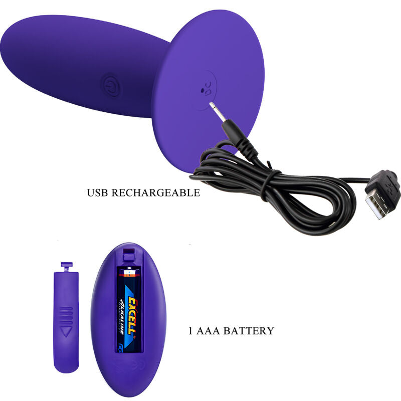 PRETTY LOVE - YOUTH PLUG ANAL VIBRATOR REMOTE CONTROL VIOLET - Amore24