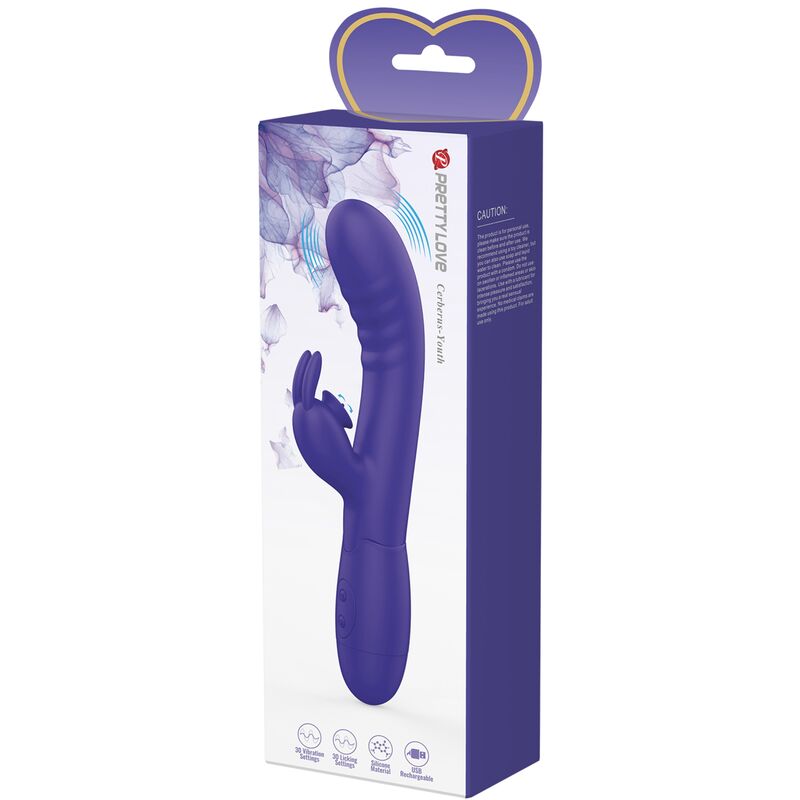 PRETTY LOVE - CERBERUS YOUTH VIOLET RABBIT VIBRATOR - Amore24