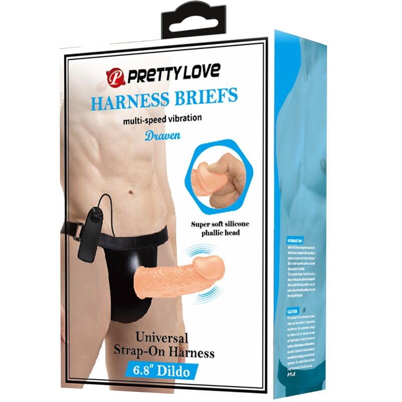 PRETTY LOVE - HARNESS BRIEFS WITH VIBRATION DILDO INCLUDED - Amore24