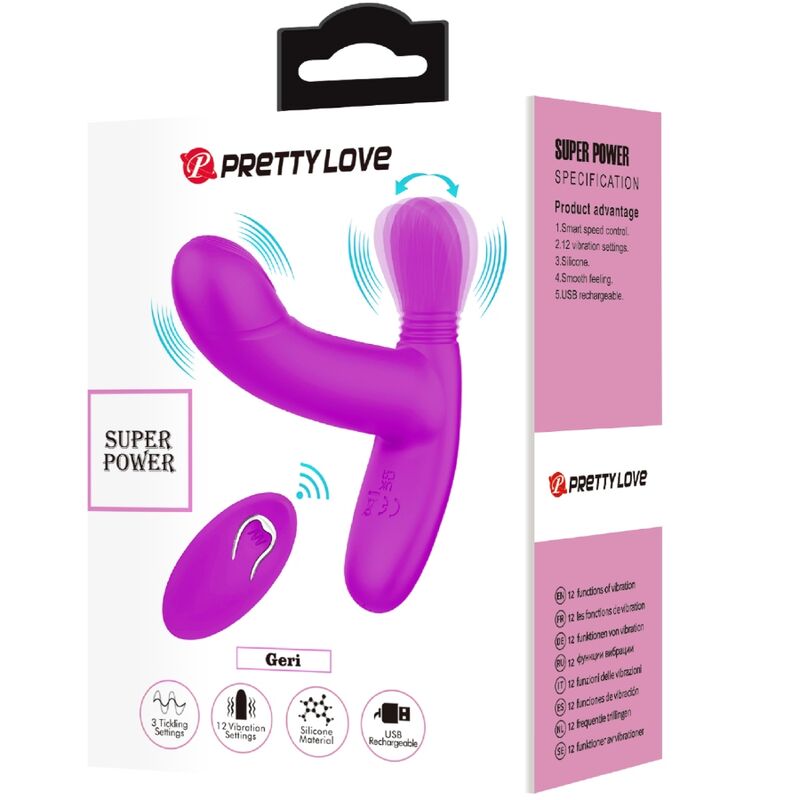 PRETTY LOVE - GERI CLITORIS MASSAGER PINK REMOTE CONTROL - Amore24