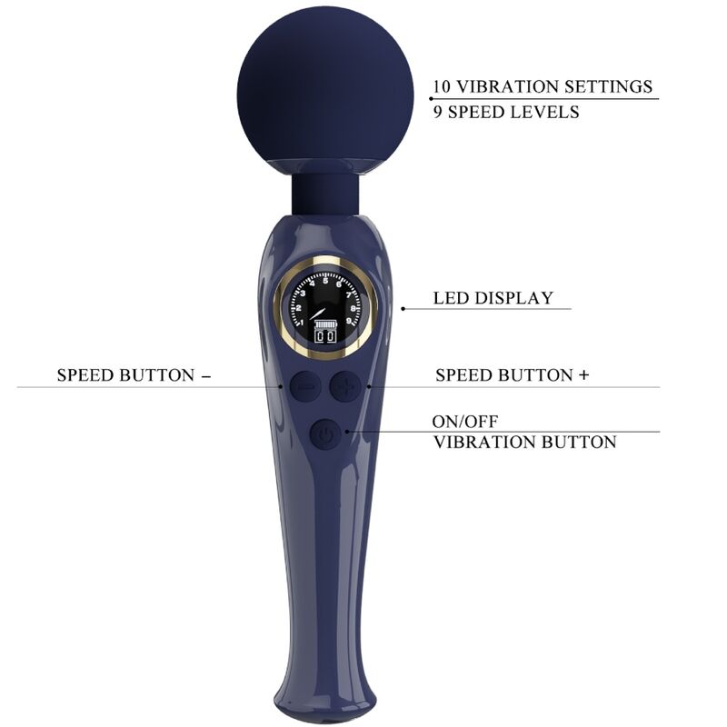 PRETTY LOVE - SKYLER VIBRATOR WAND BLUE - Amore24