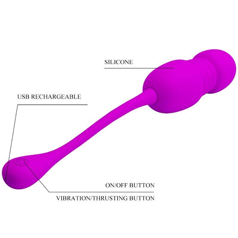 PRETTY LOVE - CALLIE PURPLE RECHARGEABLE VIBRATING EGG - Amore24