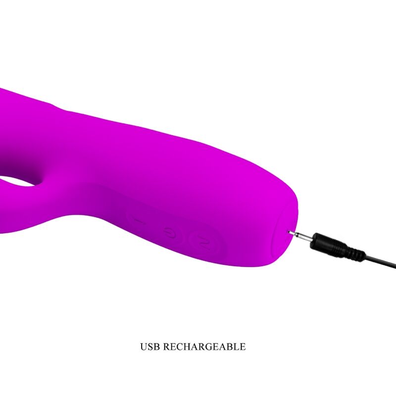 PRETTY LOVE - MELANIE PURPLE RECHARGEABLE RABBIT VIBRATOR - Amore24