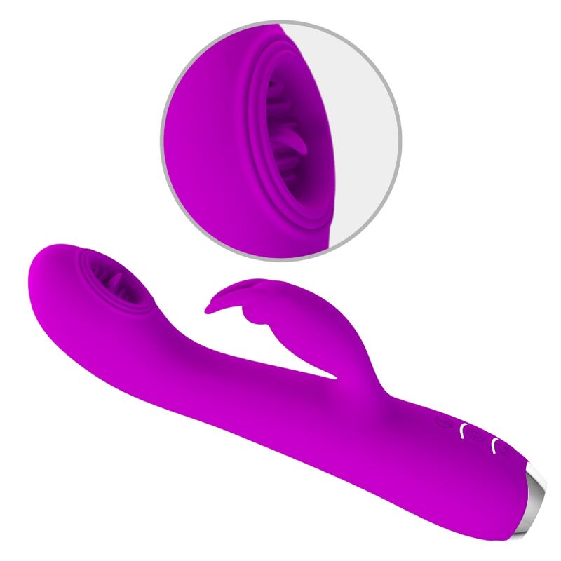 PRETTY LOVE - RACHEL RECHARGEABLE VIBRATOR WITH PURPLE SUCKER - Amore24