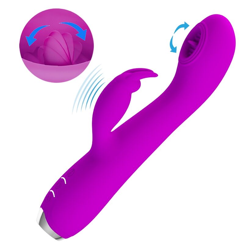PRETTY LOVE - RACHEL RECHARGEABLE VIBRATOR WITH PURPLE SUCKER - Amore24