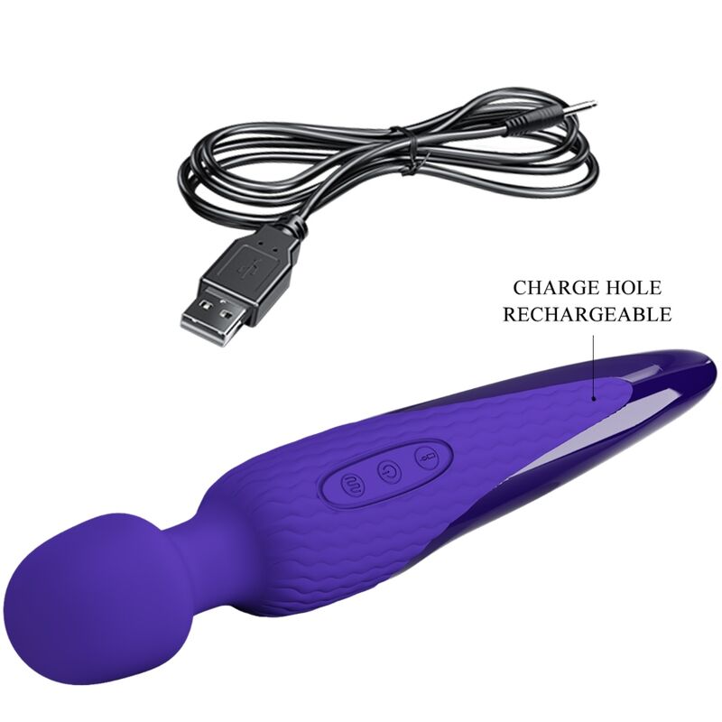 PRETTY LOVE - ANTONY YOUTH WAND VIBRATOR VIOLET HEAT EFFECT - Amore24