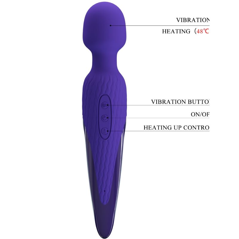 PRETTY LOVE - ANTONY YOUTH WAND VIBRATOR VIOLET HEAT EFFECT - Amore24