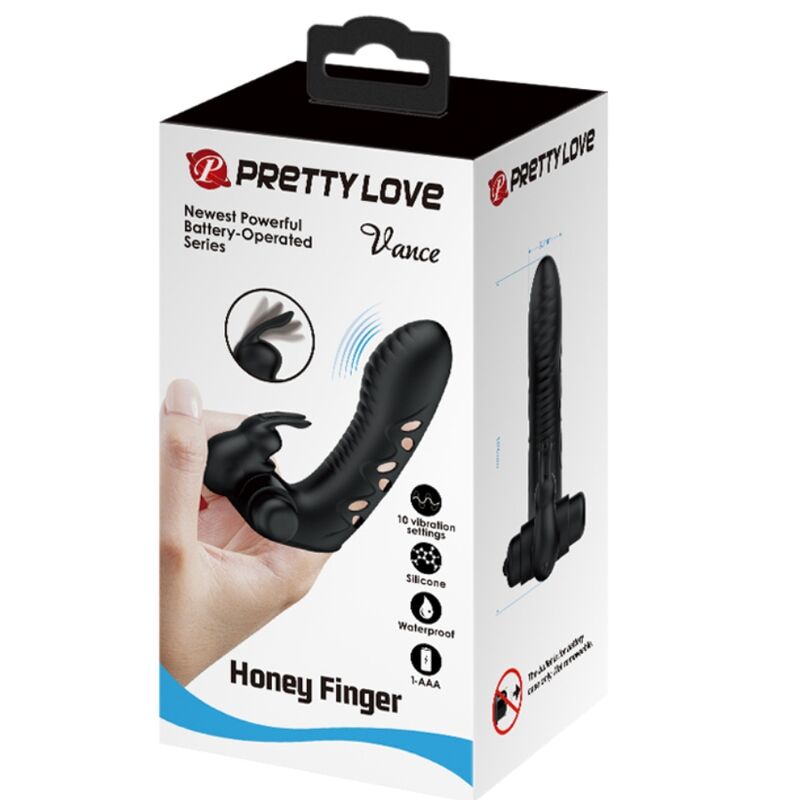 PRETTY LOVE - VANCE BLACK RABBIT VIBRATOR FINGER COVER - Amore24