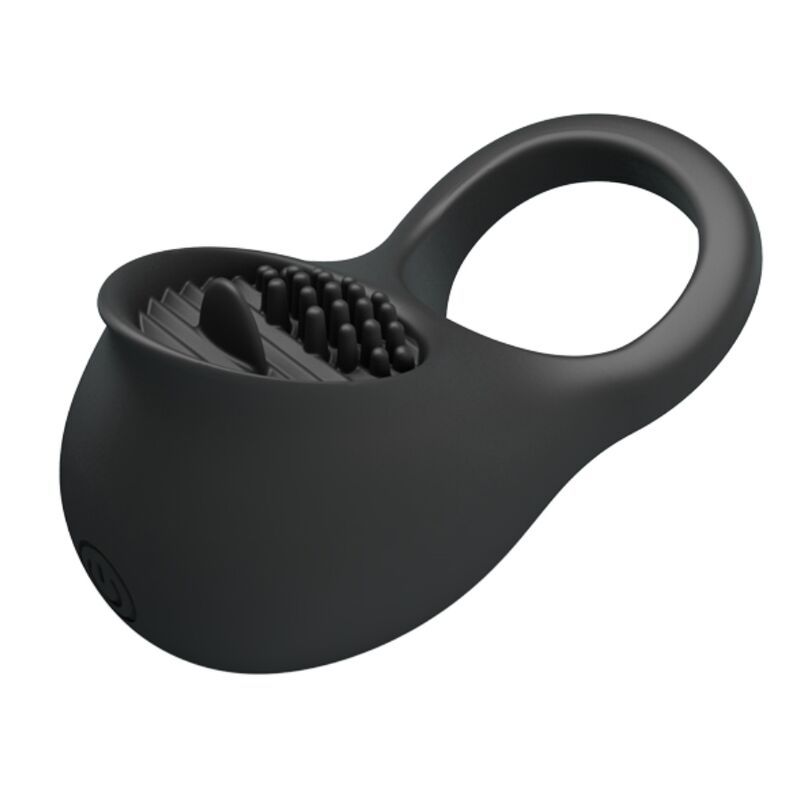 PRETTY LOVE - VIBRATING PENIS RING WITH BLACK TONGUE - Amore24