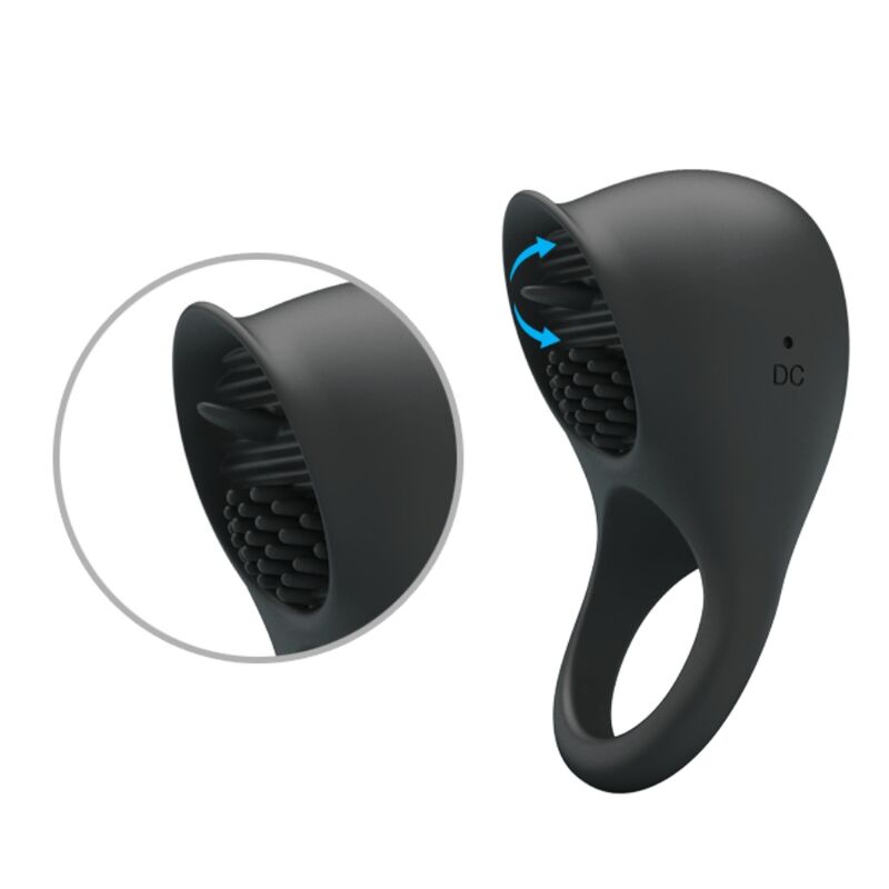 PRETTY LOVE - VIBRATING PENIS RING WITH BLACK TONGUE - Amore24