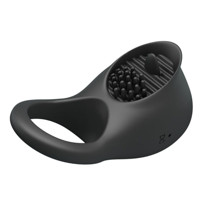 PRETTY LOVE - VIBRATING PENIS RING WITH BLACK TONGUE - Amore24