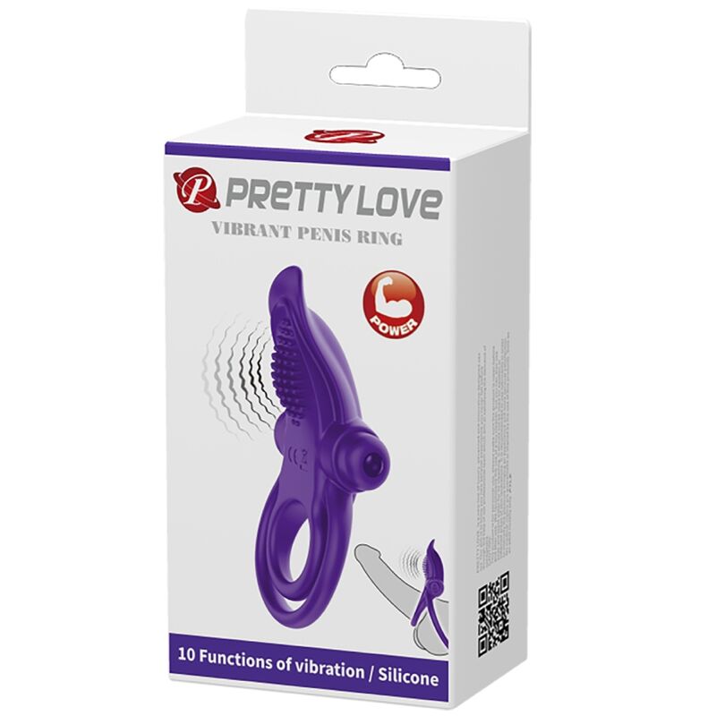 PRETTY LOVE - PURPLE VIBRATING PENIS RING - Amore24