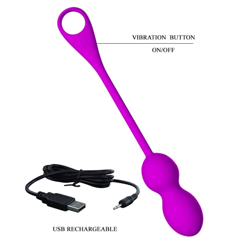 PRETTY LOVE - ELVIRA RECHARGEABLE VIBRATING BALLS PURPLE - Amore24