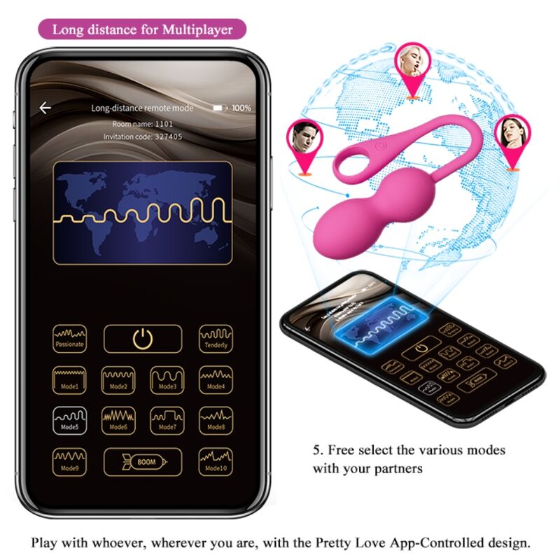 PRETTY LOVE - ELVIRA PINK RECHARGEABLE VIBRATING BALLS - Amore24