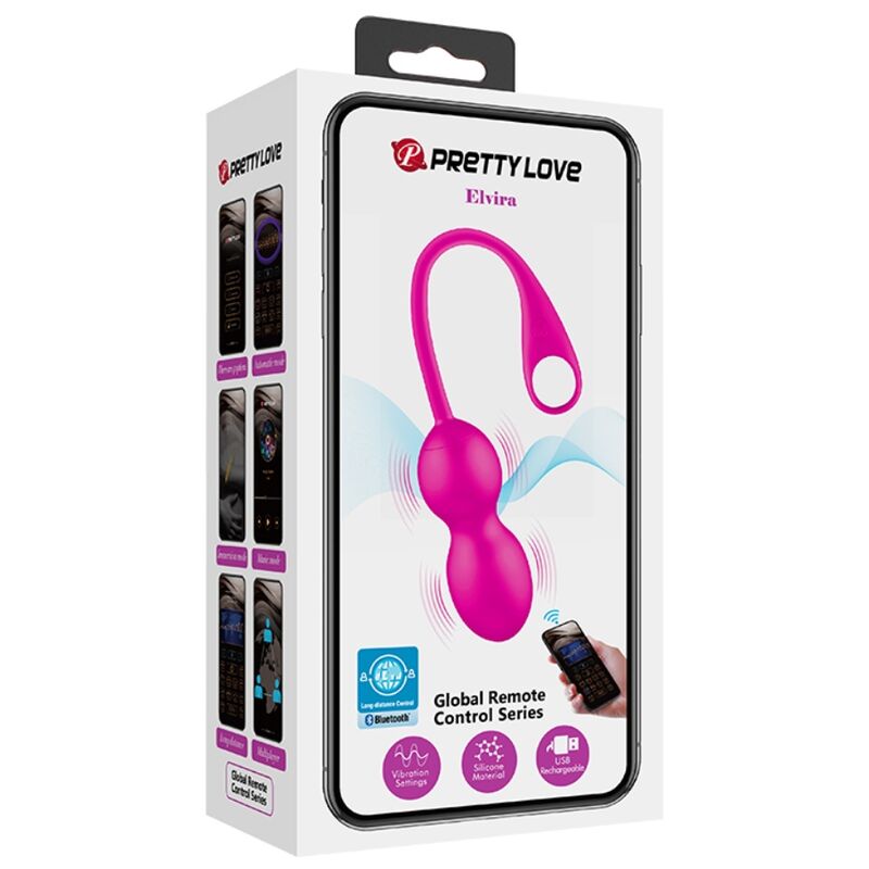 PRETTY LOVE - ELVIRA PINK RECHARGEABLE VIBRATING BALLS - Amore24