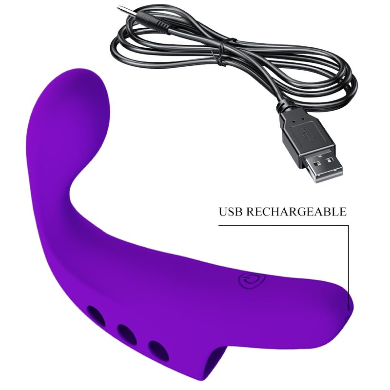 PRETTY LOVE - GORGON PURPLE RECHARGEABLE FINGER VIBRATOR - Amore24
