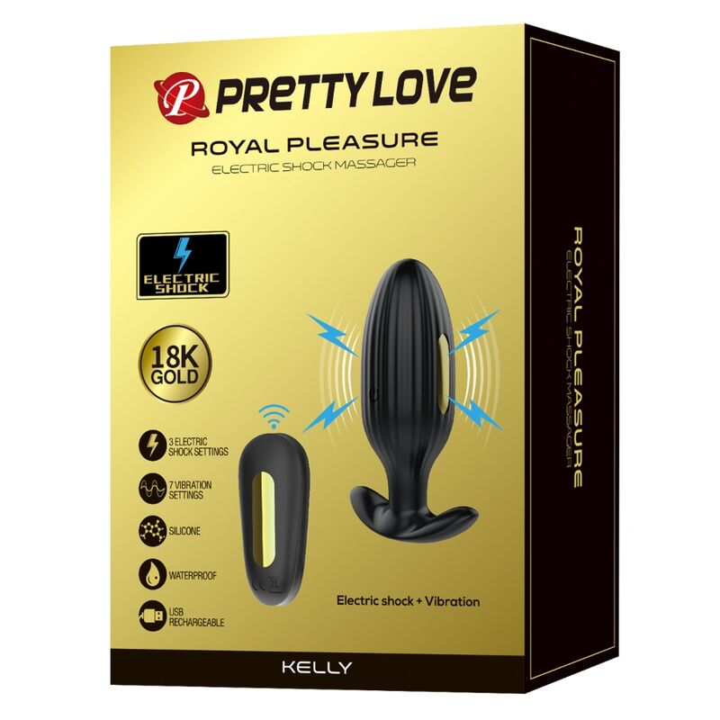 PRETTY LOVE - KELLY PLUG ANAL RECHARGEABLE VIBRATOR BLACK - Amore24