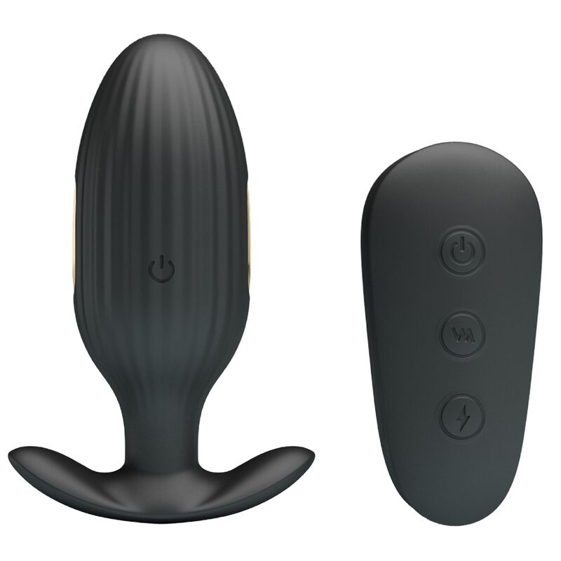 PRETTY LOVE - KELLY PLUG ANAL RECHARGEABLE VIBRATOR BLACK - Amore24