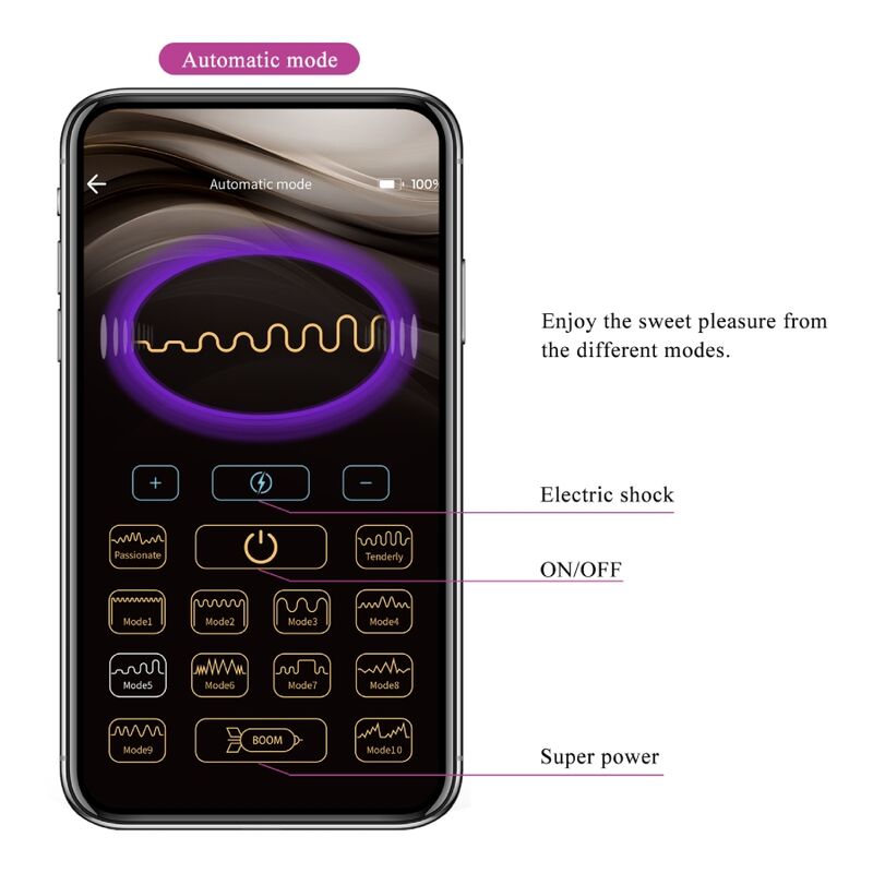 PRETTY LOVE - JEFFERSON APP CONTROLLED ANAL PLUG BLACK - Amore24