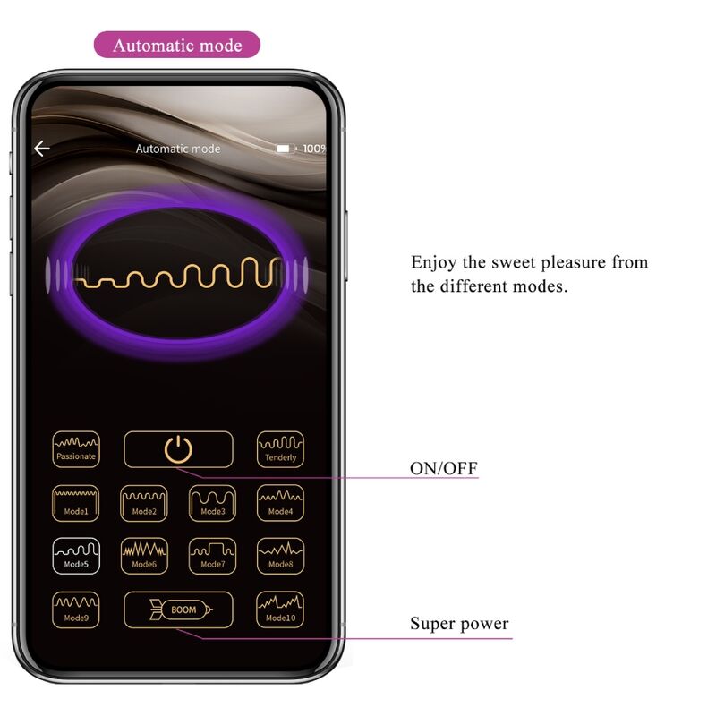 PRETTY LOVE - NYMPH VIBRATING EGG APP CONTROLLED PURPLE - Amore24