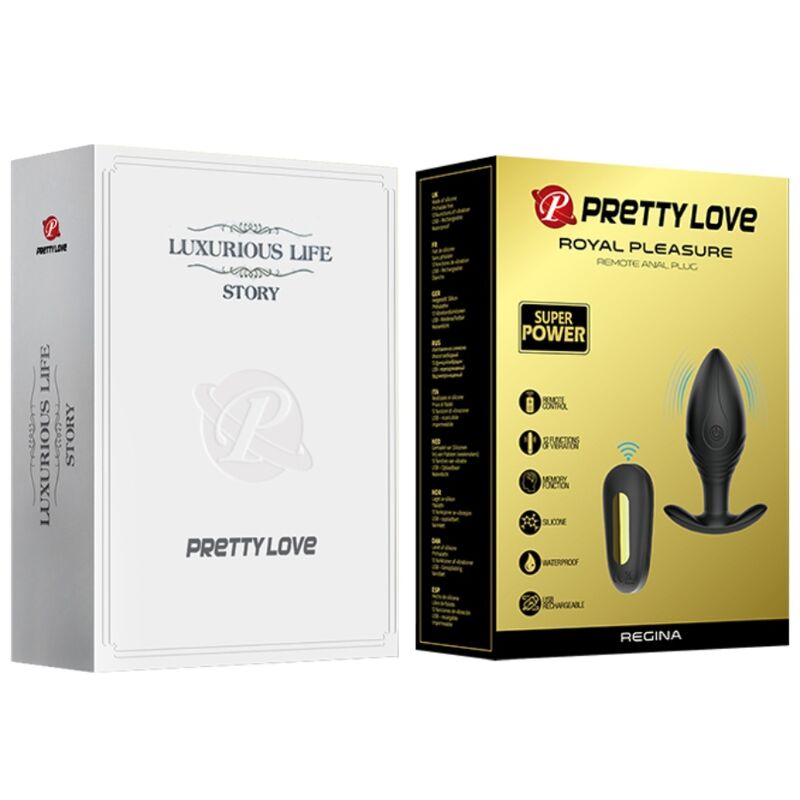 PRETTY LOVE - REGINA ANAL PLUG RECHARGEABLE VIBRATOR BLACK - Amore24