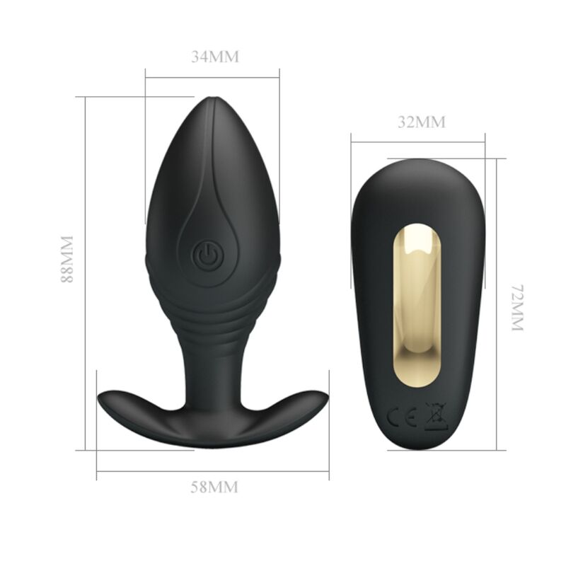 PRETTY LOVE - REGINA ANAL PLUG RECHARGEABLE VIBRATOR BLACK - Amore24