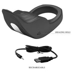 PRETTY LOVE - SUSANNA VIBRATING PENIS RING BLACK - Amore24
