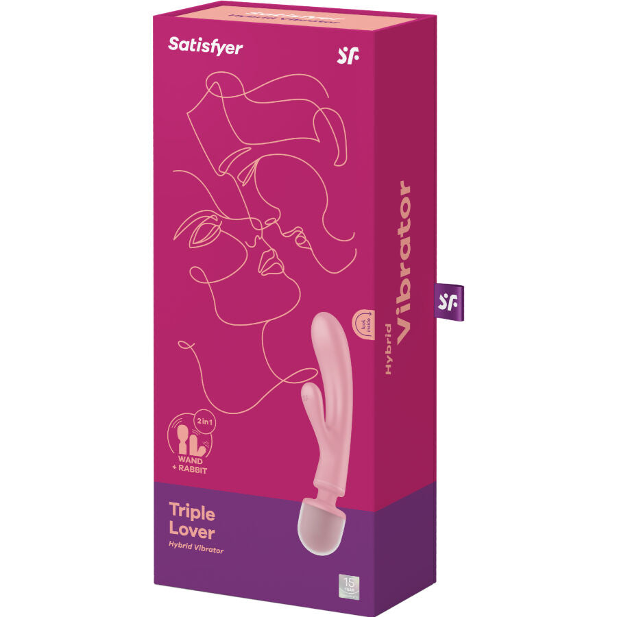 SATISFYER - TRIPLE LOVER RABBIT VIBRATOR MASSAGER GREY - Amore24