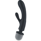 SATISFYER - TRIPLE LOVER RABBIT VIBRATOR MASSAGER GREY - Amore24
