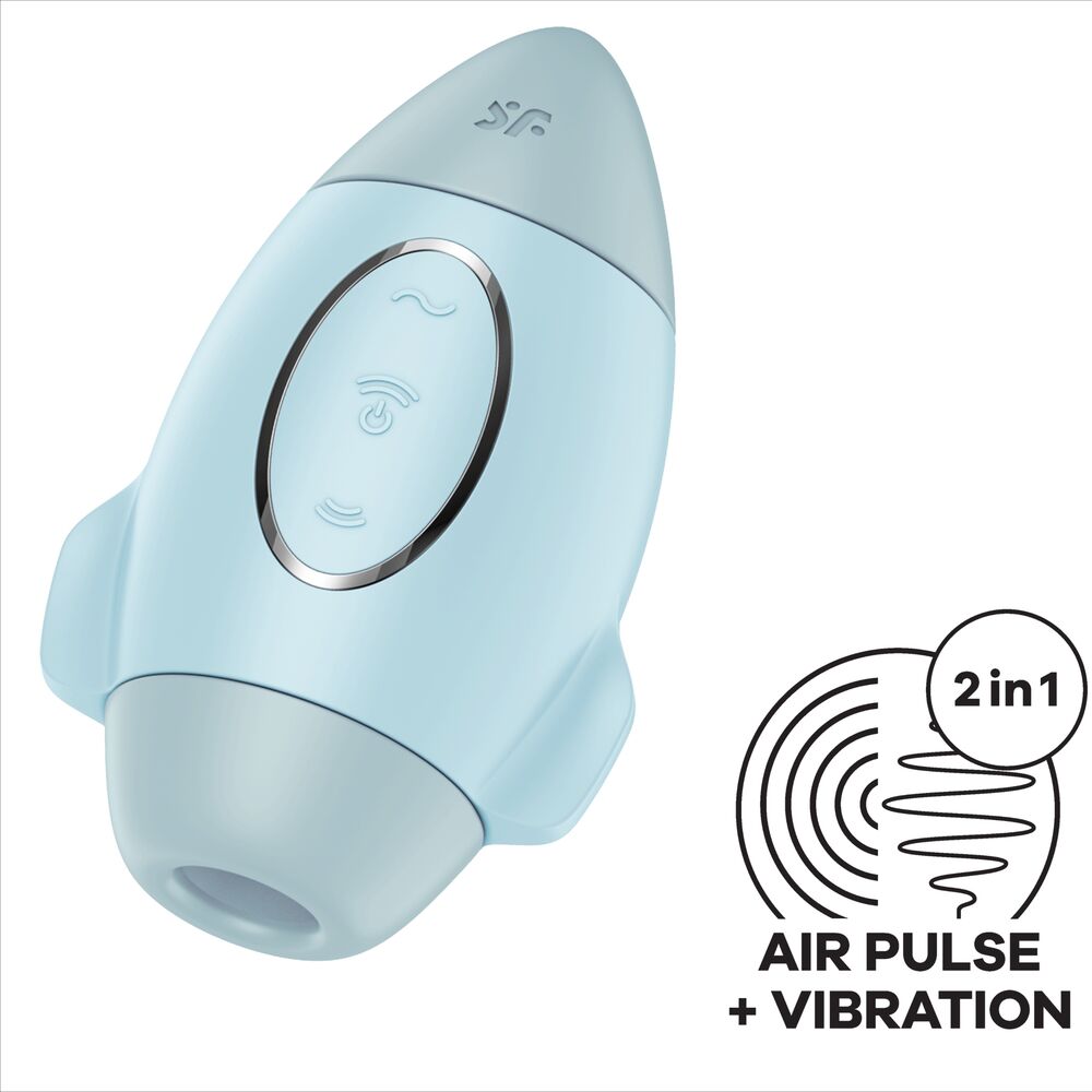SATISFYER - MISSION CONTROL BLUE SMALL DOUBLE IMPULSE VIBRATOR - Amore24