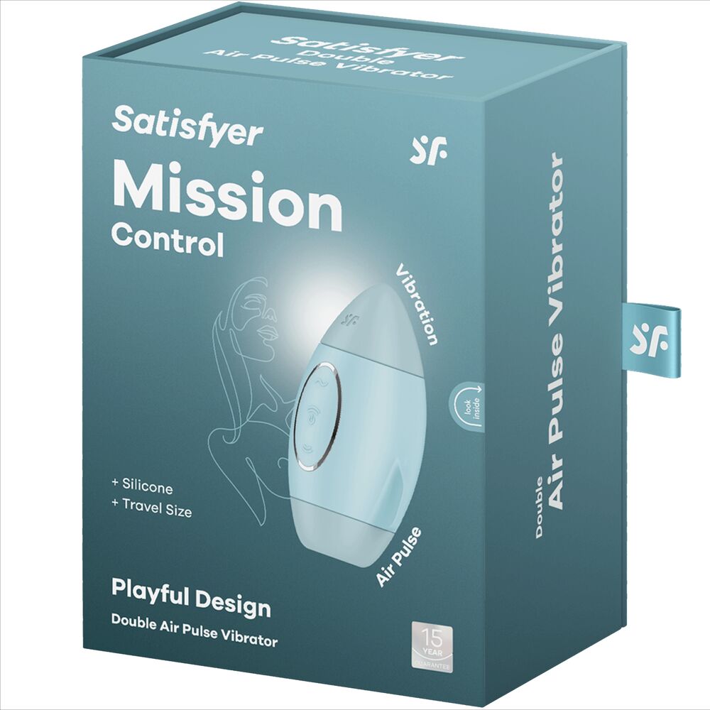 SATISFYER - MISSION CONTROL BLUE SMALL DOUBLE IMPULSE VIBRATOR - Amore24